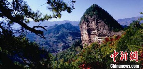 圖為世界文化遺產麥積山石窟。(資料圖)甘肅省文物局供圖