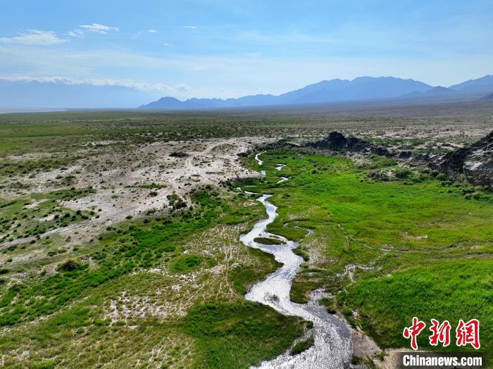 圖為航拍都蘭湖國家濕地公園綠意盎然?！∑钤鲚?攝